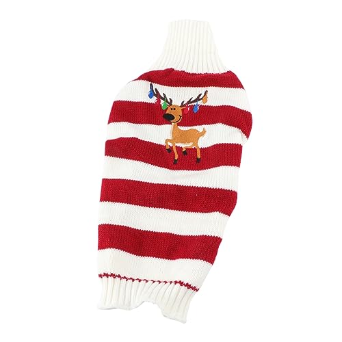 HAPINARY Elch-Strickpullover Für Hunde Größe S Rot Weihnachtsoutfit Für Haustiere Ärmellos Warme Haustierkleidung von HAPINARY