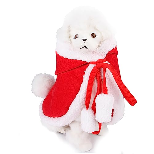 HAPINARY Kleiner Hundepullover Weihnachtskostüm für Hunde Schlafanzug für Männer Nachthemd Party-Hundetuch Weihnachtszubehör für Haustiere Winter Pyjama Kätzchen Mantel rot von HAPINARY