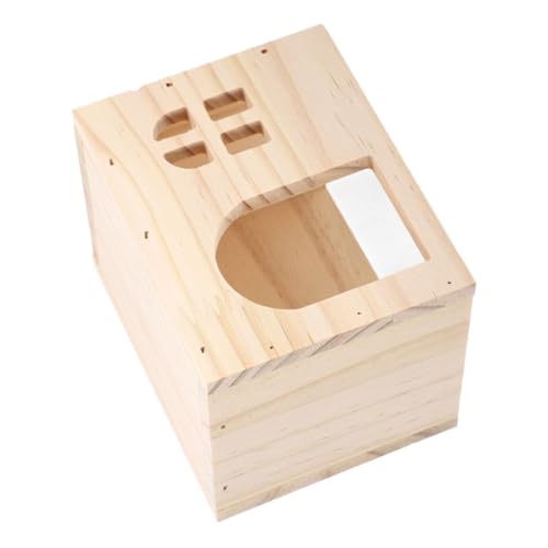 HAPINARY Holz Kleintier Versteck Haus Meerschweinchenversteck Hamster Versteck Hütte Kleines Haus Hamster Chinchillahaus Käfig Hamsterhaus von HAPINARY