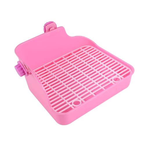 HAPINARY Kleintier Toilette Eckig mit Wanddesign Langlebig und Auslaufsicher für Kaninchen Hamster und Meerschweinchen Praktische Toilettentrainer für Kleine Haustiere Rosa von HAPINARY