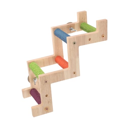 HAPINARY Holzspielzeug Kletterleiter Für Papageien Zubehör Für käfige Vogelstangen Vogel Kletterleiter Klauenschleifleiter Spielzeug Vogel Indoor-Spielzeug Hölzern Langen Kegelschwanz von HAPINARY