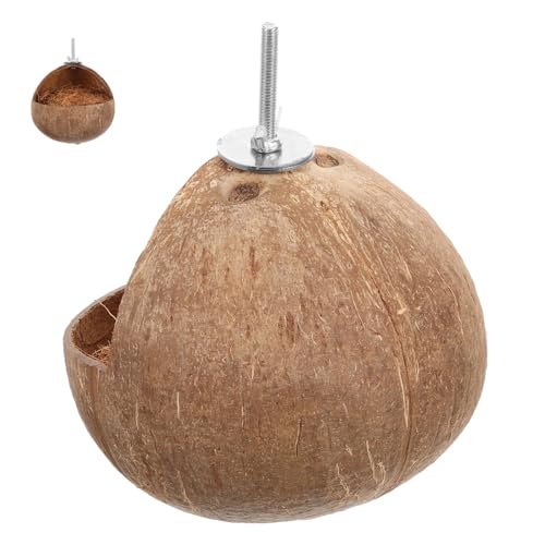 HAPINARY Kokosnuss-papageienhaus Vogelnest Brutnest Sittichnest Hängendes Papageienhaus Natürliches Vogelnest Zartes Vogelhaus Handgefertigtes Papageiennest Schlafvogelhaus Vogelhaus Aus von HAPINARY