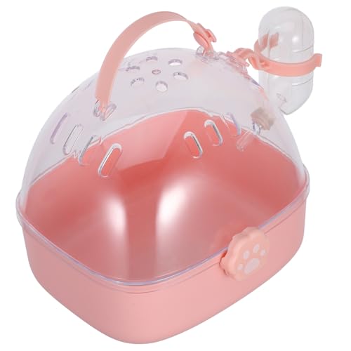 HAPINARY Kompakter Tragbarer Hamsterkäfig Für Reisen Niedlicher Transportkäfig Mit Wasserflasche Für Kleine Tiere Wie Ratten Gerbils Kaninchen Igel Und äuse Pink HAPINARY Kompakter Tragbarer Hamsterkäfig Für Reisen Niedlicher Transportkäfig Mit Wasserflasche Für Kleine Tiere Wie Ratten Gerbils Kaninchen Igel Und äuse Pink von HAPINARY