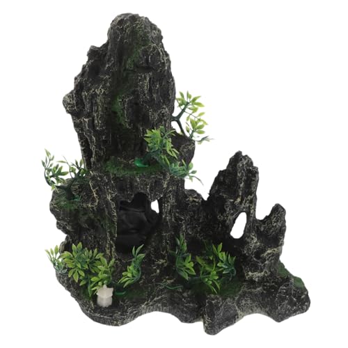 HAPINARY Künstlicher Aquarium Stein aus Resin mit Garnelenversteck Fischbecken Dekoration Langlebig Pflegeleicht Fördert Natürliche Verhaltensweisen Geeignet für Fisch Schildkrötenaquarien von HAPINARY