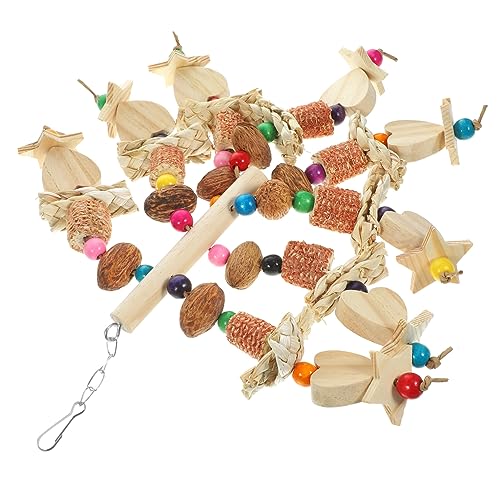 HAPINARY Parrot Chew Toy Hängendes Vogelspielzeug Für Wellensittiche Und Papageien Strapazierfähiges Kau Und Foraging-Spielzeug Für Vögel Design Mit Natürlichem Material von HAPINARY
