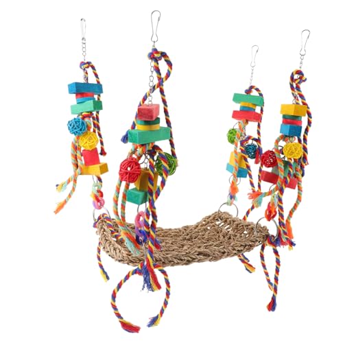 HAPINARY Papagei Spielzeug Vogelspielzeug zum Aufhängen Spielzeug für Papageienkäfige Spielzeuge hängende Vogelschaukel Vogel-Hängeschaukel Hängematte die Schaukel Gestreifter Barsch Holz von HAPINARY