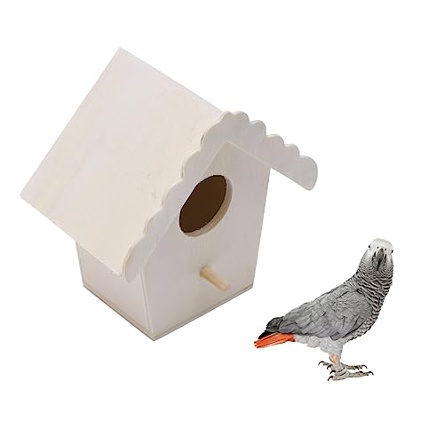 HAPINARY Vogelkäfig Aus Massivem Holz Vogelnest Dekoration Für Den Außenbereich Für Bis Mittelgroße Vögel Vogelkäfig Vogelzuchtbox von HAPINARY