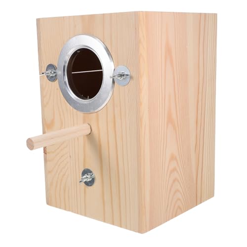 HAPINARY Papageien Zuchtkasten Aus Massivholz, Sittich Zubehör, Vogelnest Aus Massivholz, Sittichhaus, Vogelnest Aus Holz, Vogelzuchtnest, Wellensittich Nistkästen, Nest Für Sittiche, von HAPINARY