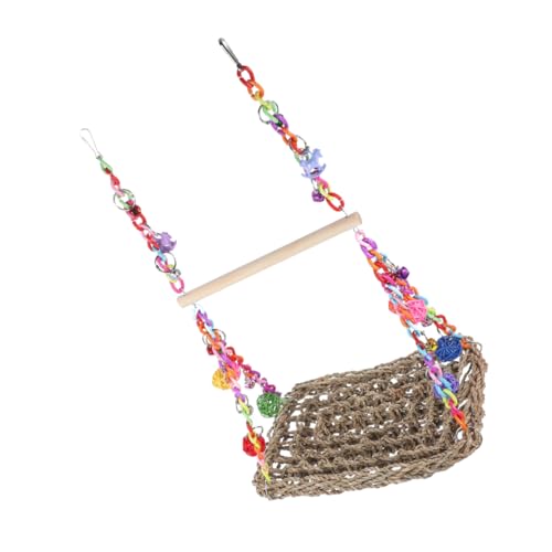 HAPINARY Papageienhängematte mit Doppelschicht Kletterspielzeug mit Rattanball Interaktives Vogelspielzeug für Papageien Fördert die Bindung zwischen Vogel und Halter Langlebig und HAPINARY Papageienhängematte mit Doppelschicht Kletterspielzeug mit Rattanball Interaktives Vogelspielzeug für Papageien Fördert die Bindung zwischen Vogel und Halter Langlebig und von HAPINARY