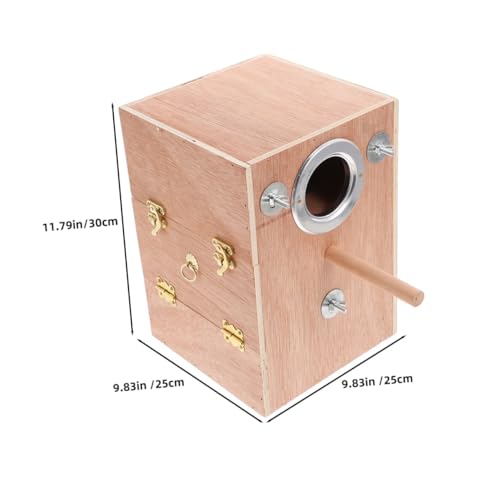 HAPINARY Parrot Breeding Box aus Holz mit Ständer Sicherer Warmer Nistplatz für Wellensittiche Nymphensittiche und Papageien Natürliches Verhalten Fördernd für Kältere Jahreszeiten HAPINARY Parrot Breeding Box aus Holz mit Ständer Sicherer Warmer Nistplatz für Wellensittiche Nymphensittiche und Papageien Natürliches Verhalten Fördernd für Kältere Jahreszeiten von HAPINARY
