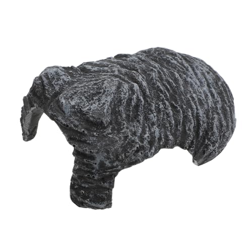 HAPINARY Resin Reptilien Sonnenplattform Schwarz Naturnaher Felsen Versteck Kletterhilfe für Aquarium Terrarium Haustierbedarf Langlebig UV beständig von HAPINARY