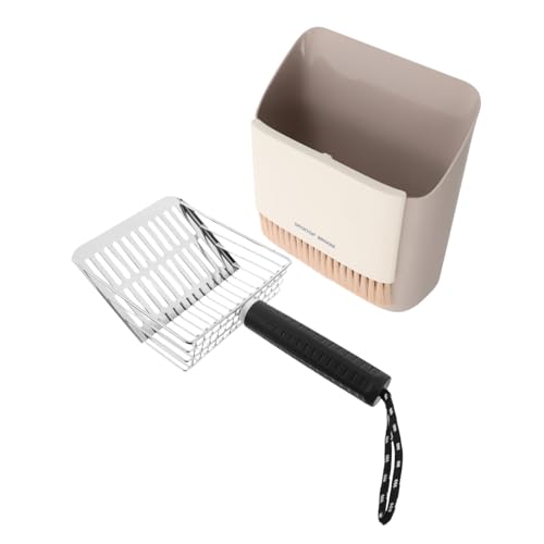 HAPINARY Robuste Katzentoilettenschaufel aus Edelstahl mit Abnehmbarem Aufbewahrungsständer Ergonomischer Langlebiger Katzenstreuschaufel für Feines Streu und Tägliche Reinigung von HAPINARY Robuste Katzentoilettenschaufel aus Edelstahl mit Abnehmbarem Aufbewahrungsständer Ergonomischer Langlebiger Katzenstreuschaufel für Feines Streu und Tägliche Reinigung von von HAPINARY