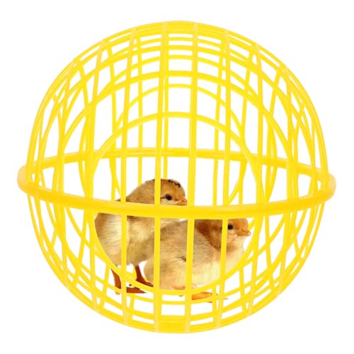 HAPINARY Rolling Chicken Cage Hühnerkäfig Geflügelkäfig Hühnertransportkiste Hühnerstall Hasenkäfig Freigehege Für Haustiere Kleiner Tierkäfig Hühnerkiste Haustiergehege Gelb Plastik von HAPINARY