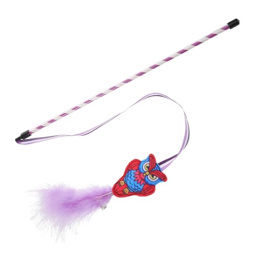 HAPINARY Rotierender Katzenangel Spielstab mit Leichtem Feder Teaser Ergonomischer Griff für Sicheres Indoor Spiel Interaktives Katzenspielzeug Bewegung und Bindung von HAPINARY