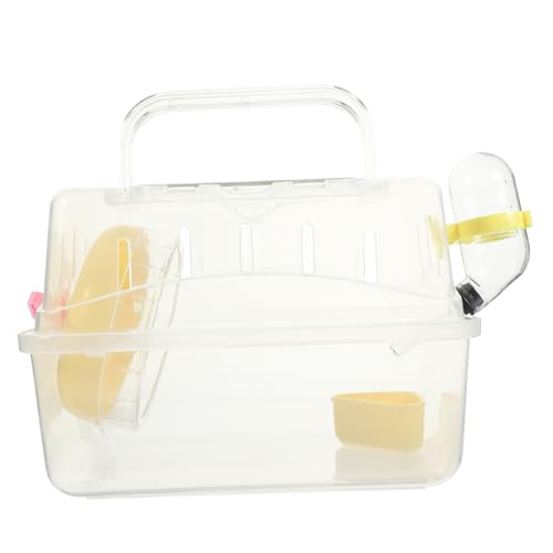 HAPINARY Tragbarer Hamsterkäfig mit Dach für Kleintiere Leichter Hamsterträger für Reisen Geeignet für Hamster Meerschweinchen Chinchillas und von HAPINARY