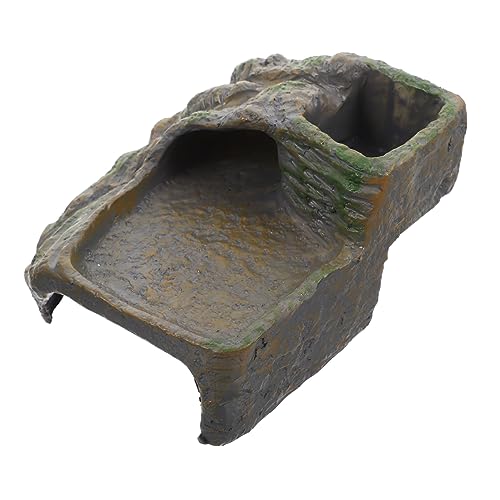 HAPINARY Höhlenform Schildkrötenplattform Aus Kunstharz Für Aquarienlandschaft Als Versteck Für Reptilien Und Dekoration Für Unterwasserambiente von HAPINARY