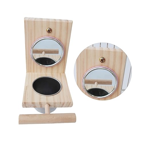 HAPINARY Papageienkäfig-zubehörset Papageienspielzeug Spiegelbecher Holzkonstruktion Sauber HAPINARY Papageienkäfig-zubehörset Papageienspielzeug Spiegelbecher Holzkonstruktion Sauber von HAPINARY