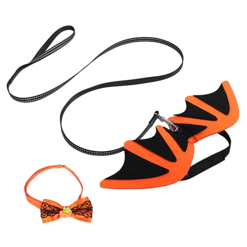 HAPINARY Teiliges Katzen Hundekostüm Bat Wings mit Schleife und Leine Leichtes Halloween-Accessoire für Kleine Haustiere Bequemes Pet Cosplay Zubehör für Party und Fotoshootings von HAPINARY