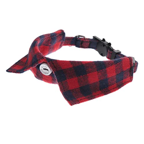 HAPINARY 1stücke Plaid Katzenhalsband Mit Glocke Für Kätzchen Verstellbar Und Mit Süßem Schleifen-Design Rot-blau Kariert Für Täglichen Gebrauch Und Partys von HAPINARY