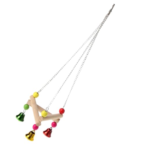 HAPINARY Papageienschaukel aus Holz Vogel hängende Schaukeln Spielzeug Papageienständer Spielzeuge Vögel Schaukelständer Dreieck Schaukelgestell Vogel liefert die Schaukel Hölzern von HAPINARY
