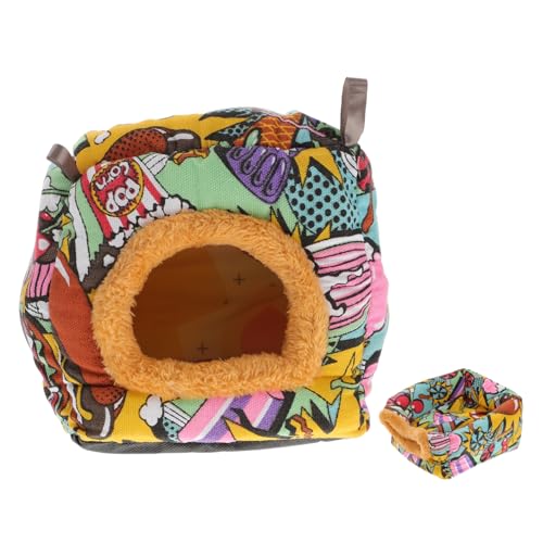 HAPINARY Warmes Quadratisches Papageiennest Kreatives Schlaf Spielhaus Für Vögel Hamster Und Kleintiere Strapazierfähiges Material Für Drinnen Und Draußen Farbenfrohes Design Für von HAPINARY