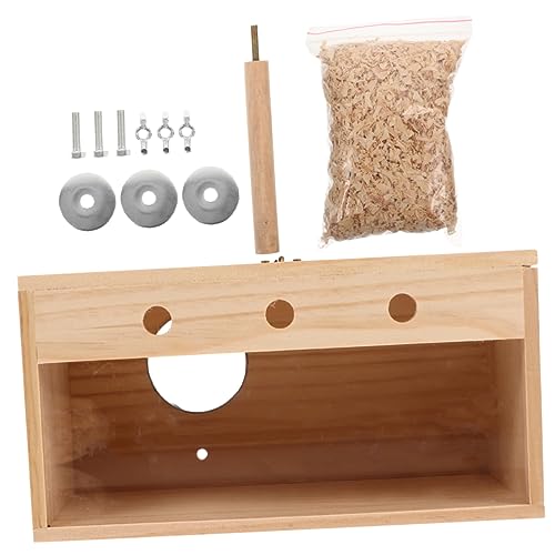 HAPINARY Holz Vogelhäuschen Nistkasten Für Garten Vogelhaus Hängender Sittich-nistkasten Quadratischer Nistkasten Gartenvogelhaus Vogelbrutkasten von HAPINARY