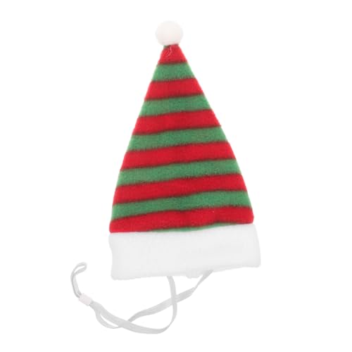 HAPINARY Weihnachtlicher Haustierhut Rot-grün Gestreift Leichtes Strapazierfähiges Design Festliche Kopfbedeckung für Hunde und Katzen für Party Cosplay Fotoshootings und Feiertage von HAPINARY