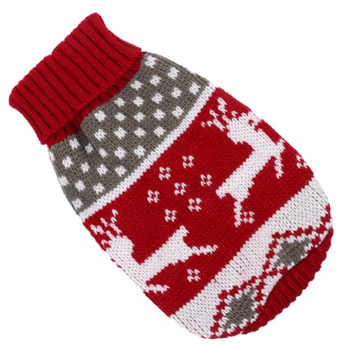 HAPINARY Niedlicher Weihnachtspullover für Welpen Hunde und Katzen gestrickter Pullover Weihnachts-Haustier-Outfit Rentier-Hundepullover von HAPINARY