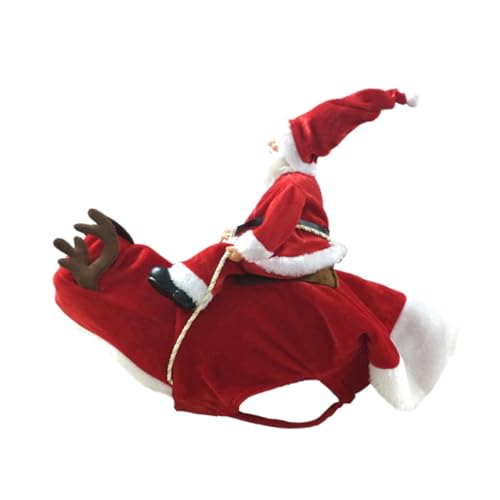 HAPINARY Weihnachtssankt-Haustier-Katzenkleidung Hunde-Hoodies für große Hunde Welpe Weihnachtsmann-Kostüm Ankleidemantel Winter warme Kleidung warm halten Reitkleidung rot von HAPINARY