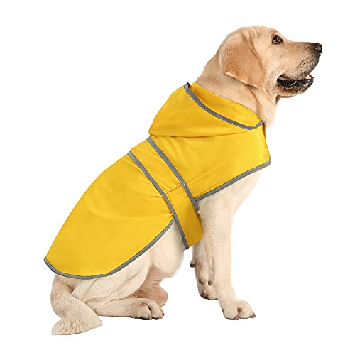 Hunde Regenmantel mit Kapuze und Leinen-Loch, Happiere Wasserdichter Zupf-Poncho Regenjacke Mantel für Kleine Mittlere Große Hunde und Welpen von HAPPIERE
