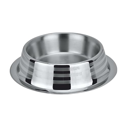 Happinesque Hundenäpfe aus Edelstahl, Katzennäpfe (1 Stück) – rutschfester und kippsicherer Wassernapf für Hunde | Katzen-Wassernapf-Set – spülmaschinenfest – 950 ml – 23 cm Durchmesser (elegante von HAPPINESQUE