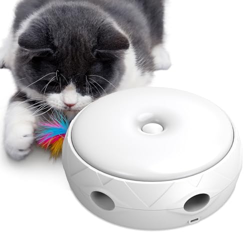 HAPPY HACHI Katzenspielzeug Elektrisch, Interaktives Spielzeug mit Federn für Katzen USB Aufladbar-mit Licht Stummschalten Intelligentes Teaser Katzenspielzeug Selbstbeschäftigung (Orr) HAPPY HACHI Katzenspielzeug Elektrisch, Interaktives Spielzeug mit Federn für Katzen USB Aufladbar-mit Licht Stummschalten Intelligentes Teaser Katzenspielzeug Selbstbeschäftigung (Orr) von HAPPY HACHI