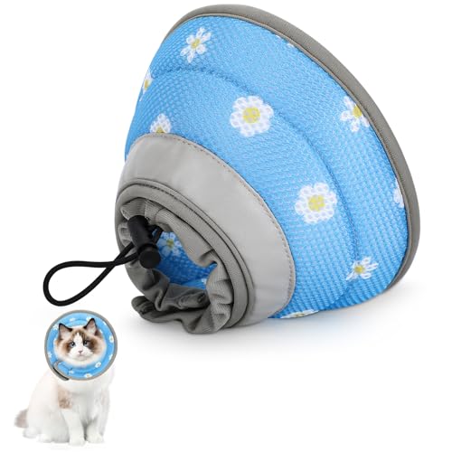 HAPPY HACHI Halskrause Katze, Weich Einstellbarer Halskrause für Katzen Katzenkragen Nach Operationen und Verletzungen, Verhindert das Lecken von Wunden Katzenkragen (Blau, M) HAPPY HACHI Halskrause Katze, Weich Einstellbarer Halskrause für Katzen Katzenkragen Nach Operationen und Verletzungen, Verhindert das Lecken von Wunden Katzenkragen (Blau, M) von HAPPY HACHI
