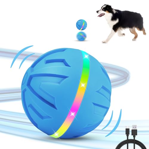 HAPPY HACHI Interaktives Hundespielzeug Ball, Selbstrollender Ball Hund Groß 8,2cm, USB Wiederaufladbar Hundeball Elektrisch, mit LED Leuchtend Hundebälle HAPPY HACHI Interaktives Hundespielzeug Ball, Selbstrollender Ball Hund Groß 8,2cm, USB Wiederaufladbar Hundeball Elektrisch, mit LED Leuchtend Hundebälle von HAPPY HACHI
