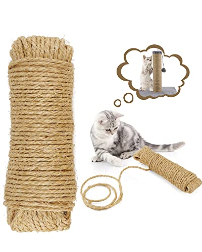 HAPPY HACHI Sisalseil für Kratzbäume, Sisal Kratzbaum Ersatz Hanfseil Katzen Zubehör für Katzen Kratzbaum Kratzseil Haushalt Garten Deko, Haushalt, DIY, Dekoration (20m) von HAPPY HACHI