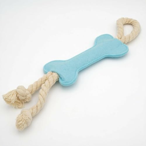 HAPPY JACKY Stoffspielzeug für Hunde in Knochenform mit Seil | Farbe blau | Ideal für Kau- und Wurfspiele | Perfekt für kleine bis große Hunde HAPPY JACKY Stoffspielzeug für Hunde in Knochenform mit Seil | Farbe blau | Ideal für Kau- und Wurfspiele | Perfekt für kleine bis große Hunde von HAPPY JACKY