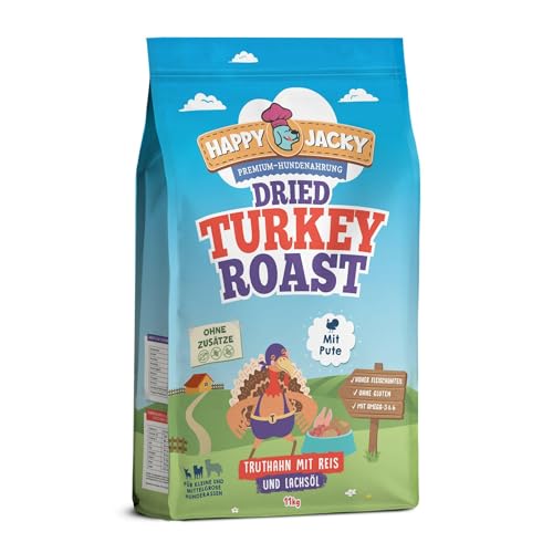HAPPY JACKY | sensitives Premium-Trockenfutter für kleine Hunde | ohne Gluten | ohne Konservierungsstoffe | Zuckerfrei | speziell für kleine Hunde entwickelt (11kg, Truthahn) von HAPPY JACKY