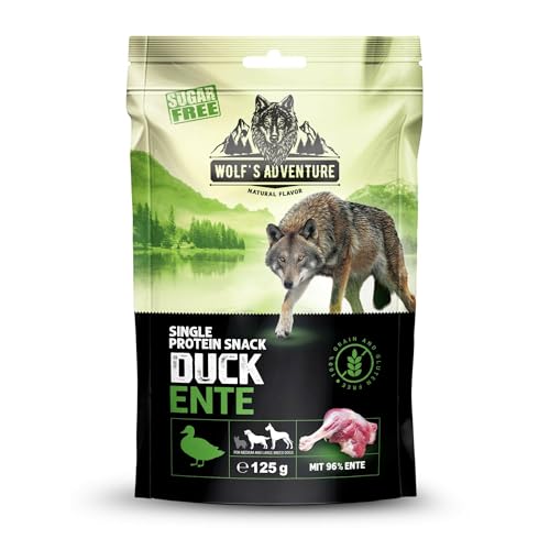 Wolf's Adventure Single Protein Snack 6x125g Ente pur Wolf's Adventure Single Protein Snack 6x125g Ente pur von HAPPY JACKY