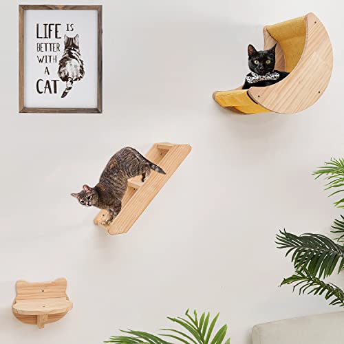 Cat Shelf for Wall Hammock Climbing Shelves and Perches Solid Wood Cat Steps for Activity Indoor Cats Wall Furniture 3pcs/Set Cat Shelf for Wall Hammock Climbing Shelves and Perches Solid Wood Cat Steps for Activity Indoor Cats Wall Furniture 3pcs/Set von HAPYKITYS