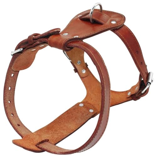 Braunes Hundegeschirr Aus Echtem Leder Für Das Gehen, Training, Camping, Geschirr, Weste, Verstellbares Hundegeschirr Aus Echtem Leder, Schultergurt, Weiches Und Bequemes Haustiergeschirr Aus PU- Braunes Hundegeschirr Aus Echtem Leder Für Das Gehen, Training, Camping, Geschirr, Weste, Verstellbares Hundegeschirr Aus Echtem Leder, Schultergurt, Weiches Und Bequemes Haustiergeschirr Aus PU- von HAQEPO
