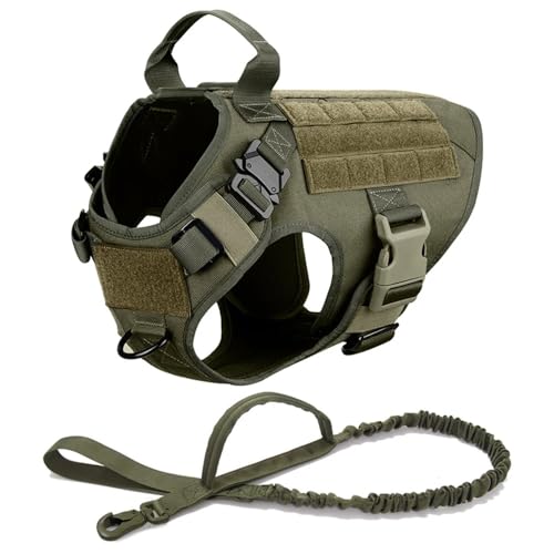 Großer Hund Im Freien Im Freien Für Jagd Camping -Kabelbaumweste Einstellbares Nylon -Hundegier Und Leine Für Deutsche Schäferhund Labrador,Armeegrün,XL Großer Hund Im Freien Im Freien Für Jagd Camping -Kabelbaumweste Einstellbares Nylon -Hundegier Und Leine Für Deutsche Schäferhund Labrador,Armeegrün,XL von HAQEPO