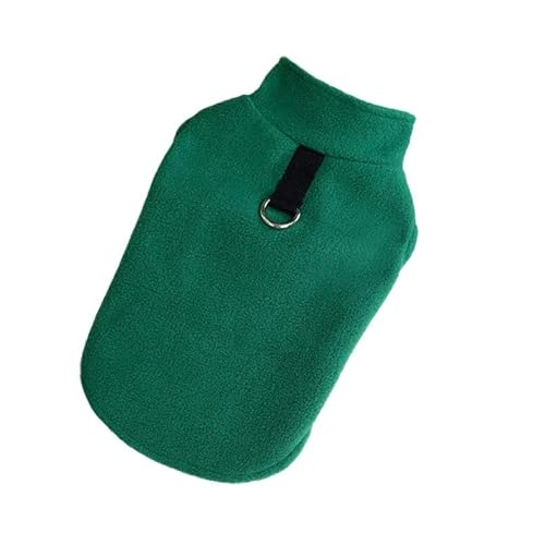 Herbst Und Winter, Warme Fleece-Hundejacke, Kleidung, Weiche Und Bequeme Haustierjacke, Weste, Geeignet Für Kleine Und Mittelgroße Hunde, Französische Bulldogge, Chihuahua-Jackenkleidung,Grün,XL von YHTAKF