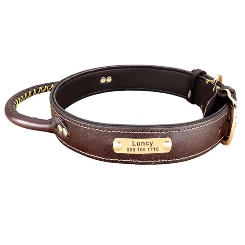 Hundehalsband aus PU-Leder, personalisierbar, mittelgroß, groß, Deutscher Schäferhund, Labrador, personalisierbar, mit Erkennungsmarke, Haustierhalsband, Spazierengehen, Training, Schnellkontrolle, Hundehalsband aus PU-Leder, personalisierbar, mittelgroß, groß, Deutscher Schäferhund, Labrador, personalisierbar, mit Erkennungsmarke, Haustierhalsband, Spazierengehen, Training, Schnellkontrolle, von YHTAKF