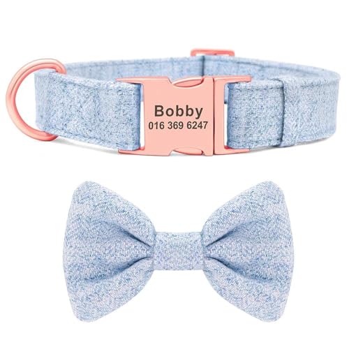 Hundehalsband aus weichem Fellstoff, personalisierbar, personalisierbar, Anti-Verlust, niedliche Schleife, Haustierhalsband für Labrador, Chihuahua, Mops, C, S Hundehalsband aus weichem Fellstoff, personalisierbar, personalisierbar, Anti-Verlust, niedliche Schleife, Haustierhalsband für Labrador, Chihuahua, Mops, C, S von HAQEPO