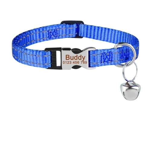 Hundehalsband mit Gravur, Nylon, Katzen- und Hundehalsband, verstellbar, Anti-Verlust-Halsband, reflektierend, für den Außenbereich, für Chihuahua, Mops, Labrador, A, S, 19–32 cm Hundehalsband mit Gravur, Nylon, Katzen- und Hundehalsband, verstellbar, Anti-Verlust-Halsband, reflektierend, für den Außenbereich, für Chihuahua, Mops, Labrador, A, S, 19–32 cm von HAQEPO