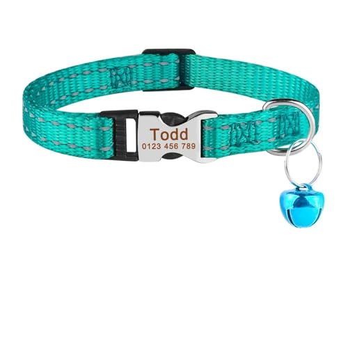 Hundehalsband mit Gravur, Nylon, Katzen- und Hundehalsband, verstellbar, Anti-Verlust-Halsband, reflektierend, für den Außenbereich, für Chihuahua, Mops, Labrador, B, S, 19–32 cm Hundehalsband mit Gravur, Nylon, Katzen- und Hundehalsband, verstellbar, Anti-Verlust-Halsband, reflektierend, für den Außenbereich, für Chihuahua, Mops, Labrador, B, S, 19–32 cm von HAQEPO