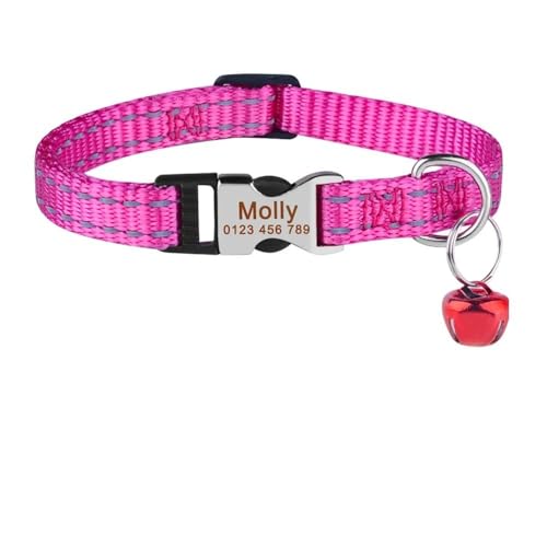 Hundehalsband mit Gravur, Nylon, Katzen- und Hundehalsband, verstellbar, Anti-Verlust-Halsband, reflektierend, für den Außenbereich, für Chihuahua, Mops, Labrador, C, S, 19–32 cm Hundehalsband mit Gravur, Nylon, Katzen- und Hundehalsband, verstellbar, Anti-Verlust-Halsband, reflektierend, für den Außenbereich, für Chihuahua, Mops, Labrador, C, S, 19–32 cm von HAQEPO