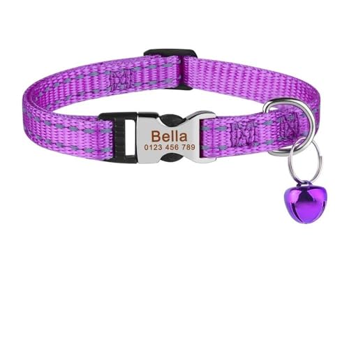 Hundehalsband mit Gravur, Nylon, Katzen- und Hundehalsband, verstellbar, Anti-Verlust-Halsband, reflektierend, für den Außenbereich, für Chihuahua, Mops, Labrador, F, S, 19–32 cm Hundehalsband mit Gravur, Nylon, Katzen- und Hundehalsband, verstellbar, Anti-Verlust-Halsband, reflektierend, für den Außenbereich, für Chihuahua, Mops, Labrador, F, S, 19–32 cm von HAQEPO