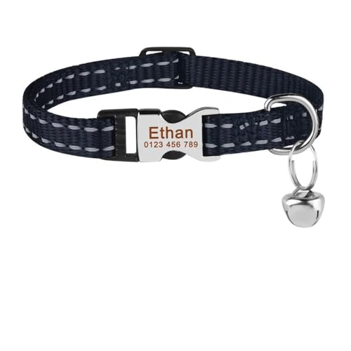 Hundehalsband mit Gravur, Nylon, Katzen- und Hundehalsband, verstellbar, Anti-Verlust-Halsband, reflektierend, für den Außenbereich, für Chihuahua, Mops, Labrador, G, S, 19–32 cm Hundehalsband mit Gravur, Nylon, Katzen- und Hundehalsband, verstellbar, Anti-Verlust-Halsband, reflektierend, für den Außenbereich, für Chihuahua, Mops, Labrador, G, S, 19–32 cm von HAQEPO