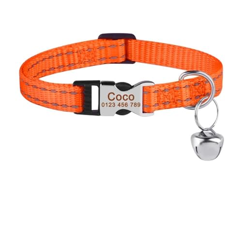 Hundehalsband mit Gravur, Nylon, Katzen- und Hundehalsband, verstellbar, Anti-Verlust-Halsband, reflektierend, für den Außenbereich, für Chihuahua, Mops, Labrador, J, S, 19–32 cm Hundehalsband mit Gravur, Nylon, Katzen- und Hundehalsband, verstellbar, Anti-Verlust-Halsband, reflektierend, für den Außenbereich, für Chihuahua, Mops, Labrador, J, S, 19–32 cm von HAQEPO
